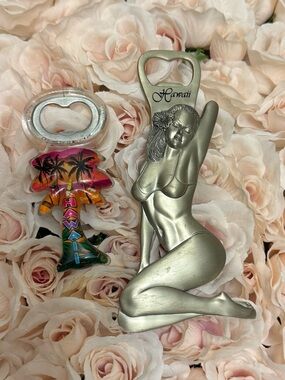 Hawaii Silver Hula Girl Bottle Opener - Silver